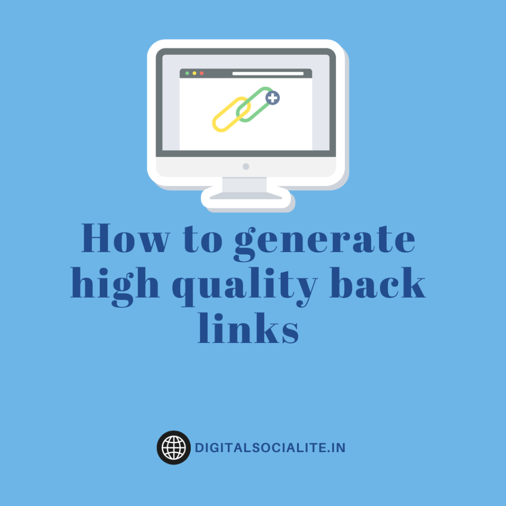 how to generate high quality backlinks